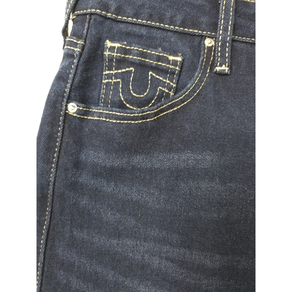 True Religion Sarah High Rise Straight Dark Mahogany Wash Stretch Jeans Sz 28x33